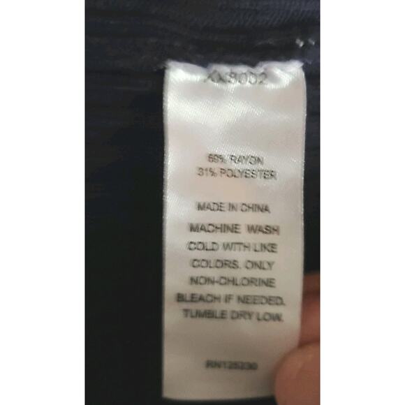 Cali‎ Be Full Zip Cardigan Sweater Women Medium Navy Blue Stripe Preppy Academia - Picture 10 of 13